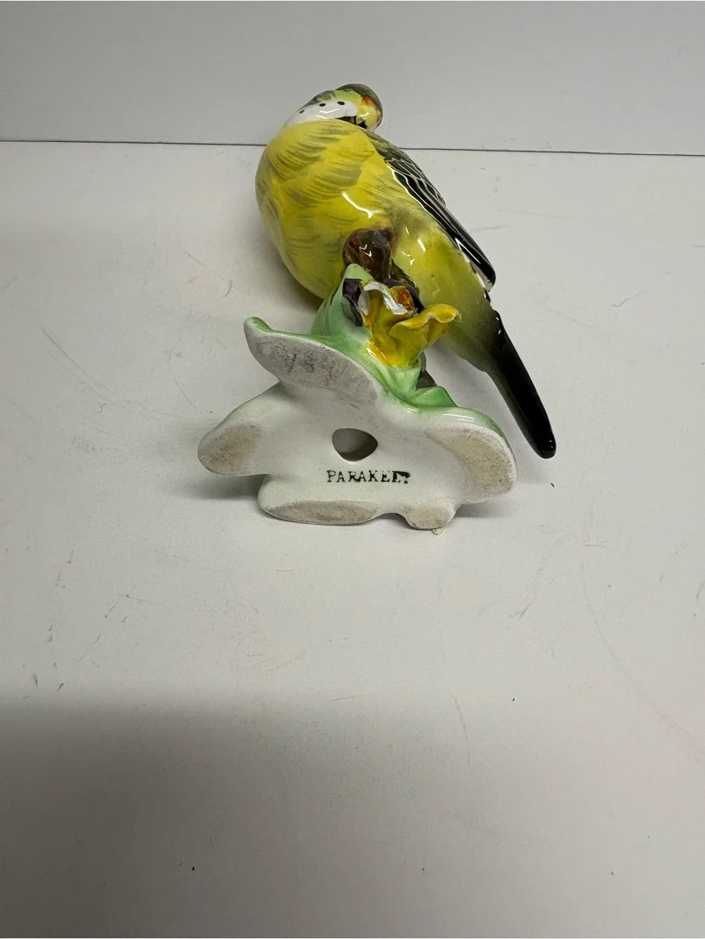 Vintage Napcoware Porcelain Figurine Parakeet Decorative Bird Statue